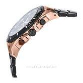 Alexandre Christie AC 6455 MC Black Rosegold Chronograph Stainless Steel Strap